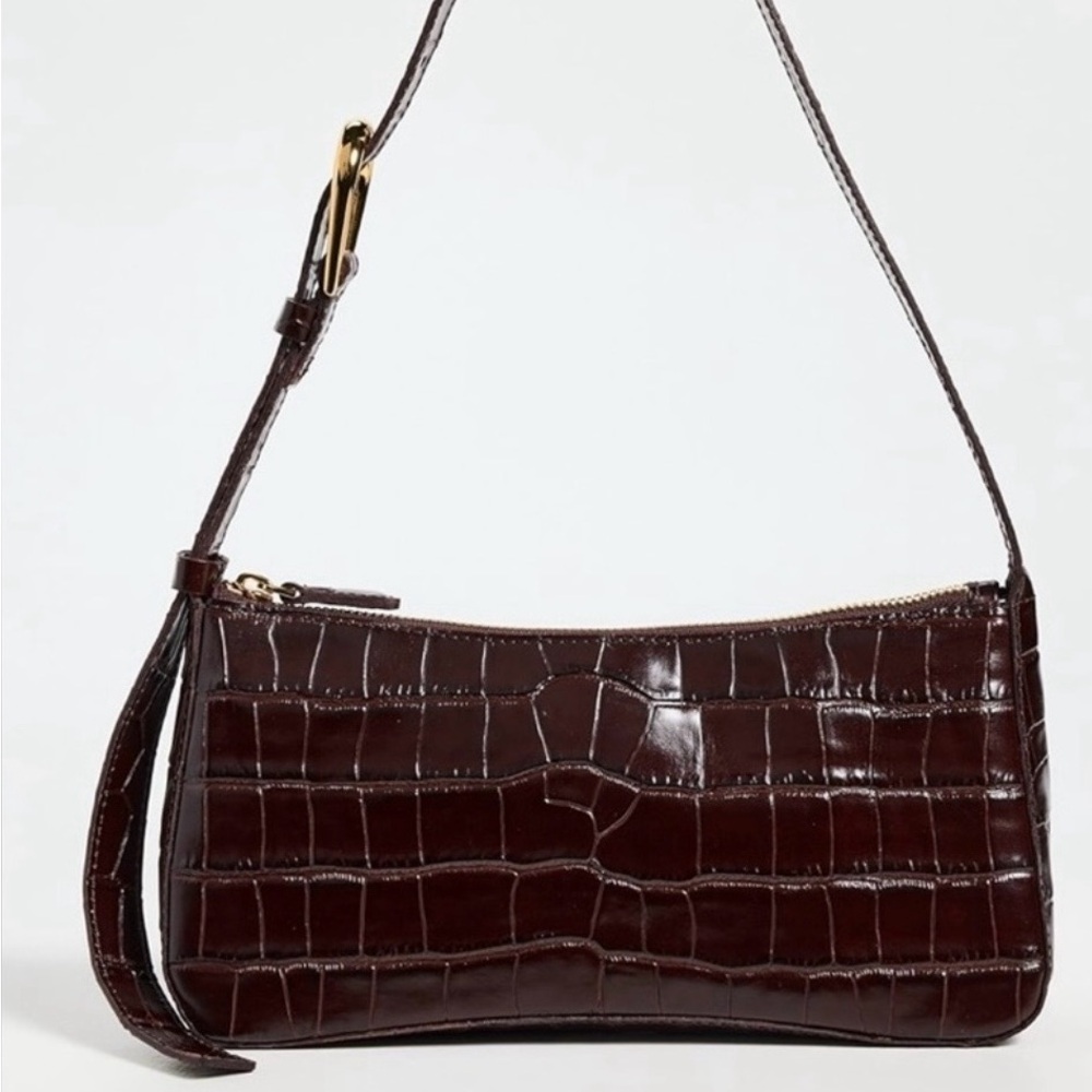 MADEWELL The Sculptural Buckle Croc Embossed Leather Shoulder Bag